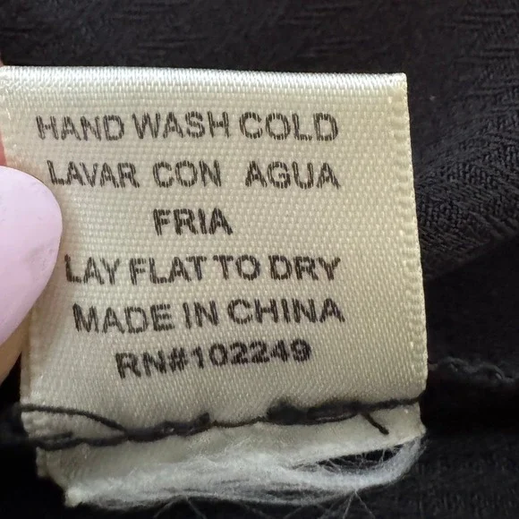 Skies Are Blue Black Tweed Trim Puff Sleeve Top Womens Size L Career Minimalist - Picture 6 of 9